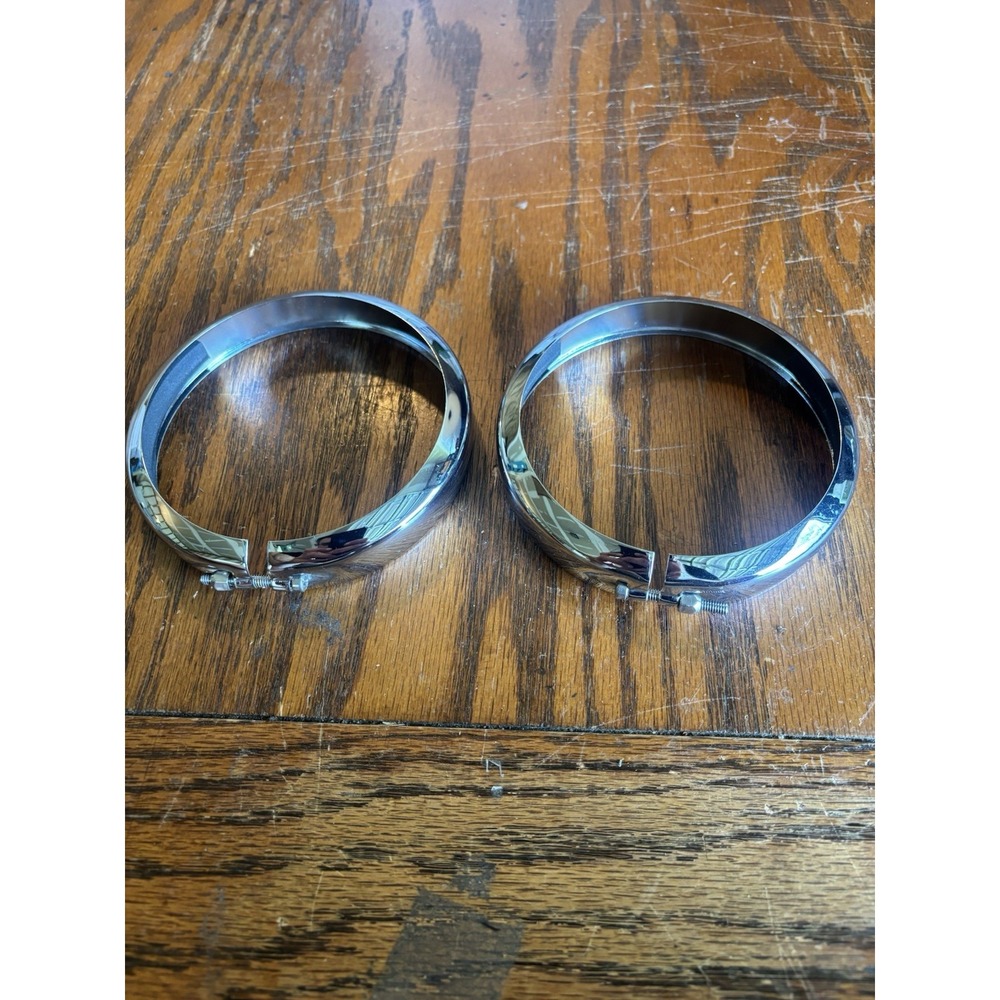 5.75" Chrome Headlight Visor Trim Ring Bezel Motorcycle Harley